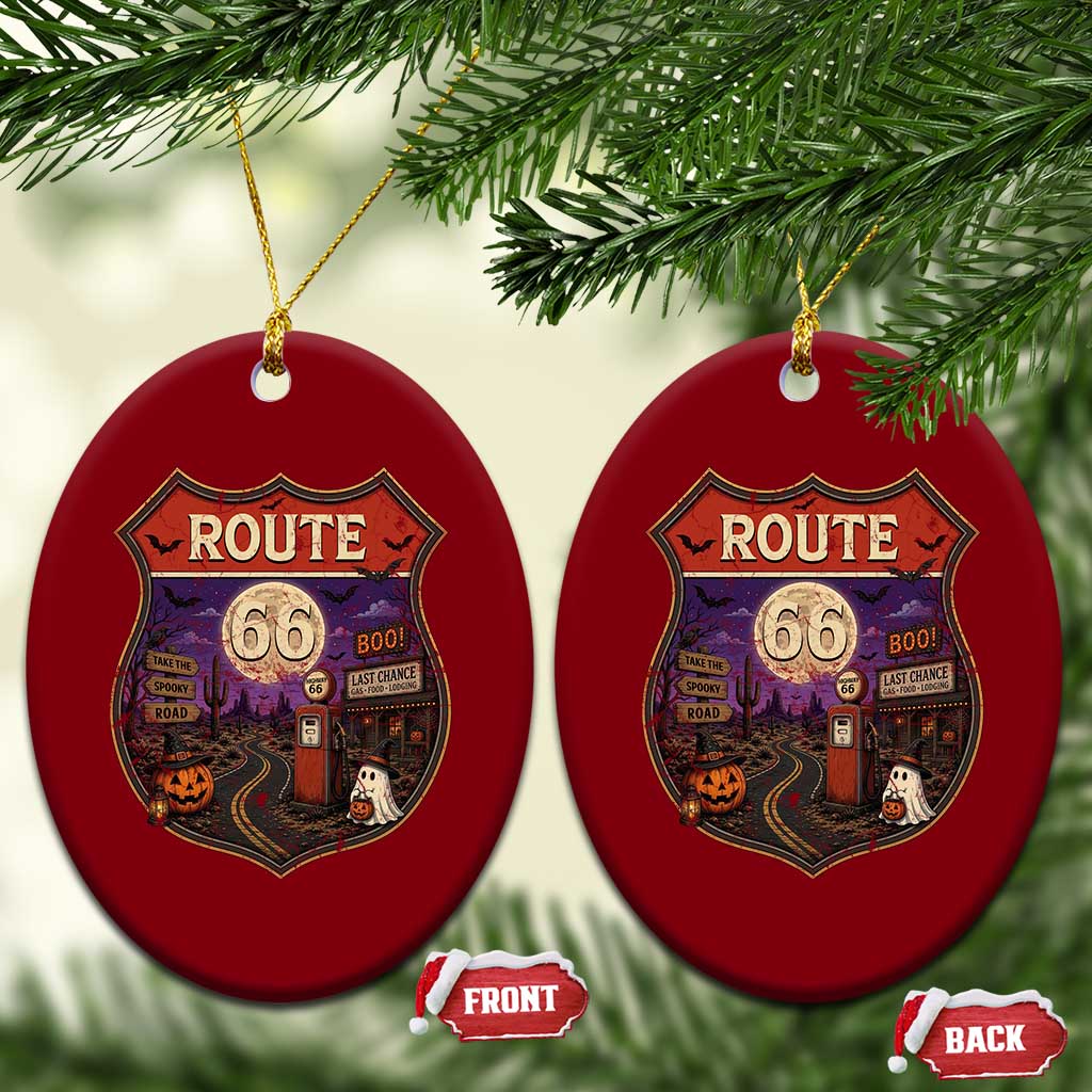 Halloween Route Highway 66 Ceramic Ornament Spooky Mother Road Travel
