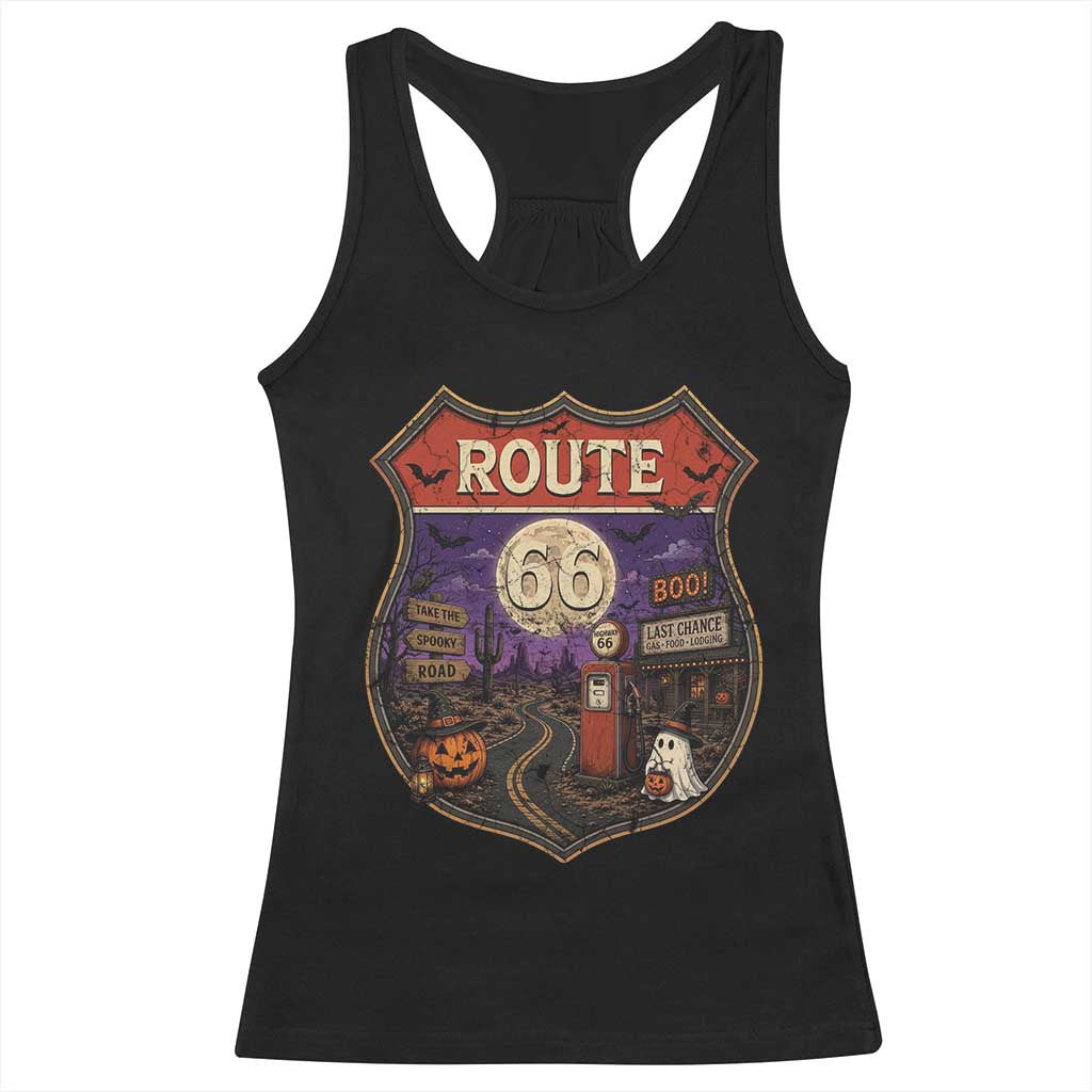 Halloween Route Highway 66 Racerback Tank Top Spooky Mother Road Travel