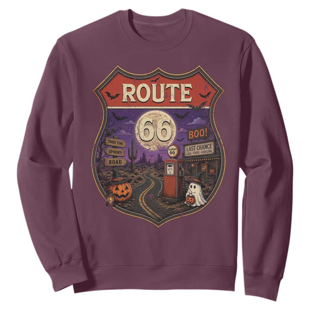 Halloween Route Highway 66 Sweatshirt Spooky Mother Road Travel