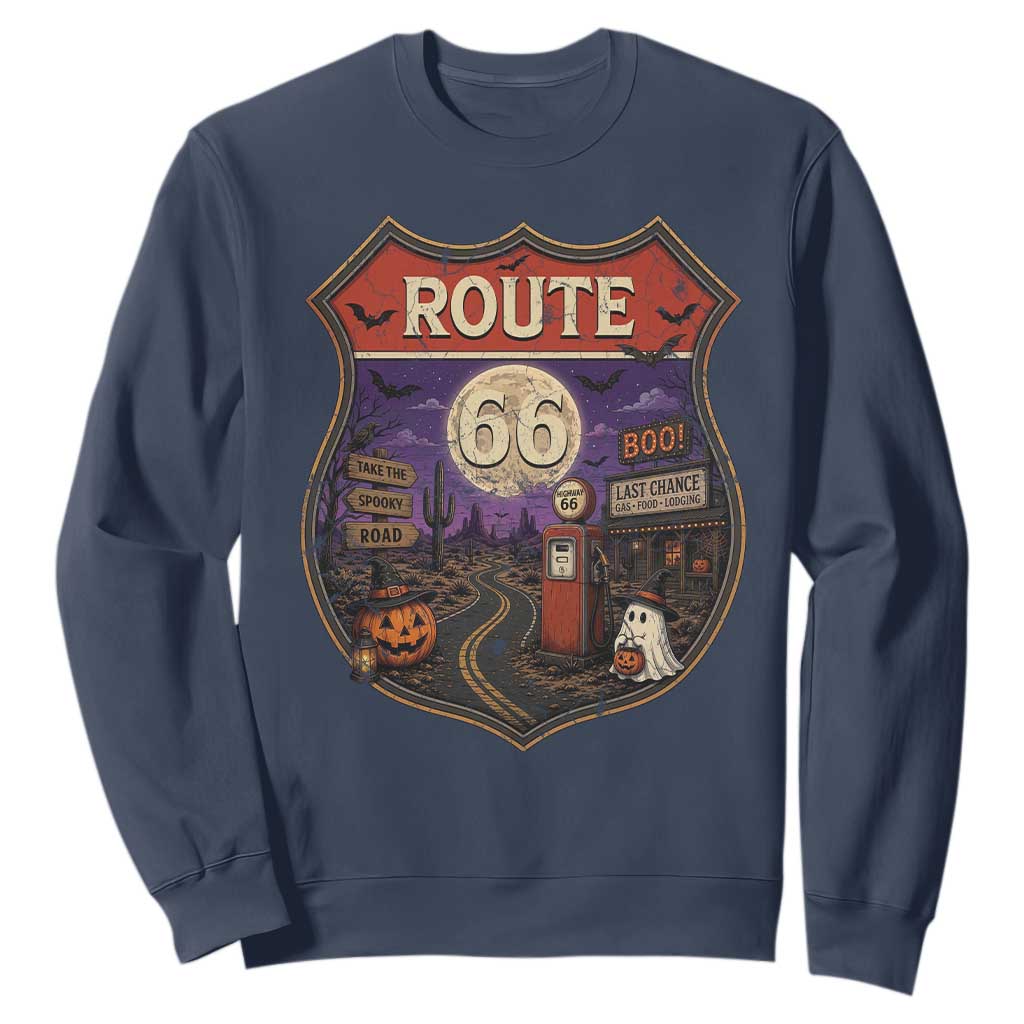 Halloween Route Highway 66 Sweatshirt Spooky Mother Road Travel