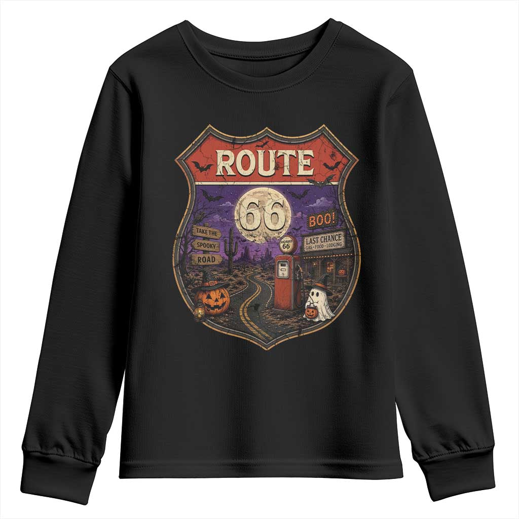 Halloween Route Highway 66 Youth Sweatshirt Spooky Mother Road Travel