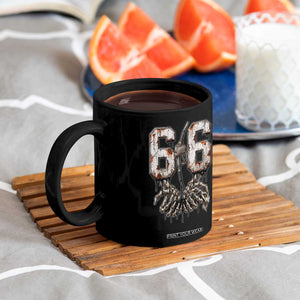 Route Highway 666 Gas Pump Skeleton Hands Coffee Mug Spooky Halloween Road Trip