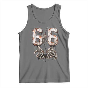 Route Highway 666 Gas Pump Skeleton Hands Tank Top Spooky Halloween Road Trip