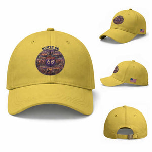 Halloween Route Highway 66 Spooky Wheel Baseball Cap 8 States Road Trip Travel Gift