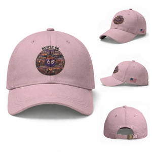 Halloween Route Highway 66 Spooky Wheel Baseball Cap 8 States Road Trip Travel Gift