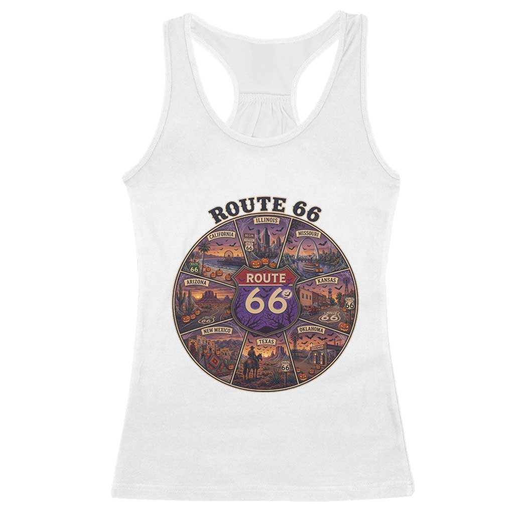 Halloween Route Highway 66 Spooky Wheel Racerback Tank Top 8 States Road Trip Travel Gift