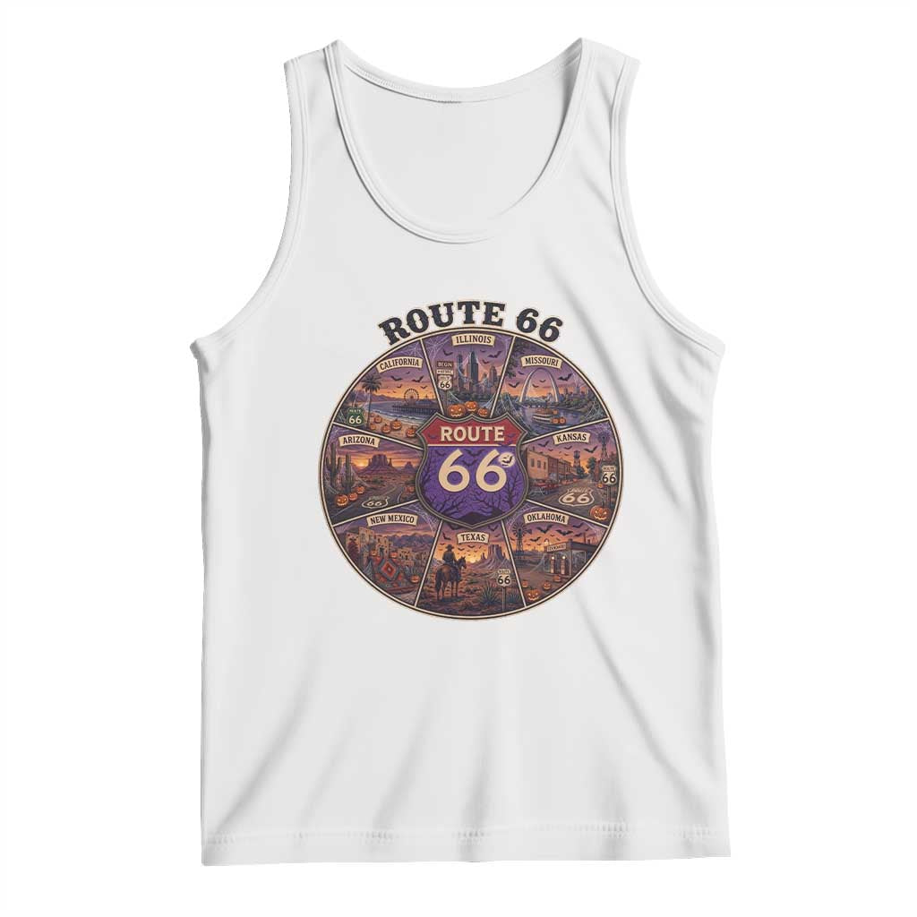 Halloween Route Highway 66 Spooky Wheel Tank Top 8 States Road Trip Travel Gift