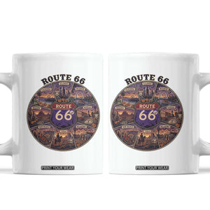 Halloween Route Highway 66 Spooky Wheel Coffee Mug 8 States Road Trip Travel Gift