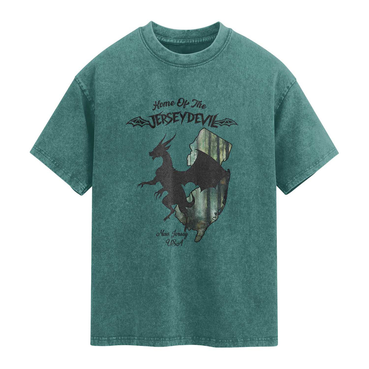 Home Of The Jersey Devil Washed Cotton T-Shirt Cryptid Gift