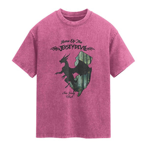 Home Of The Jersey Devil Washed Cotton T-Shirt Cryptid Gift
