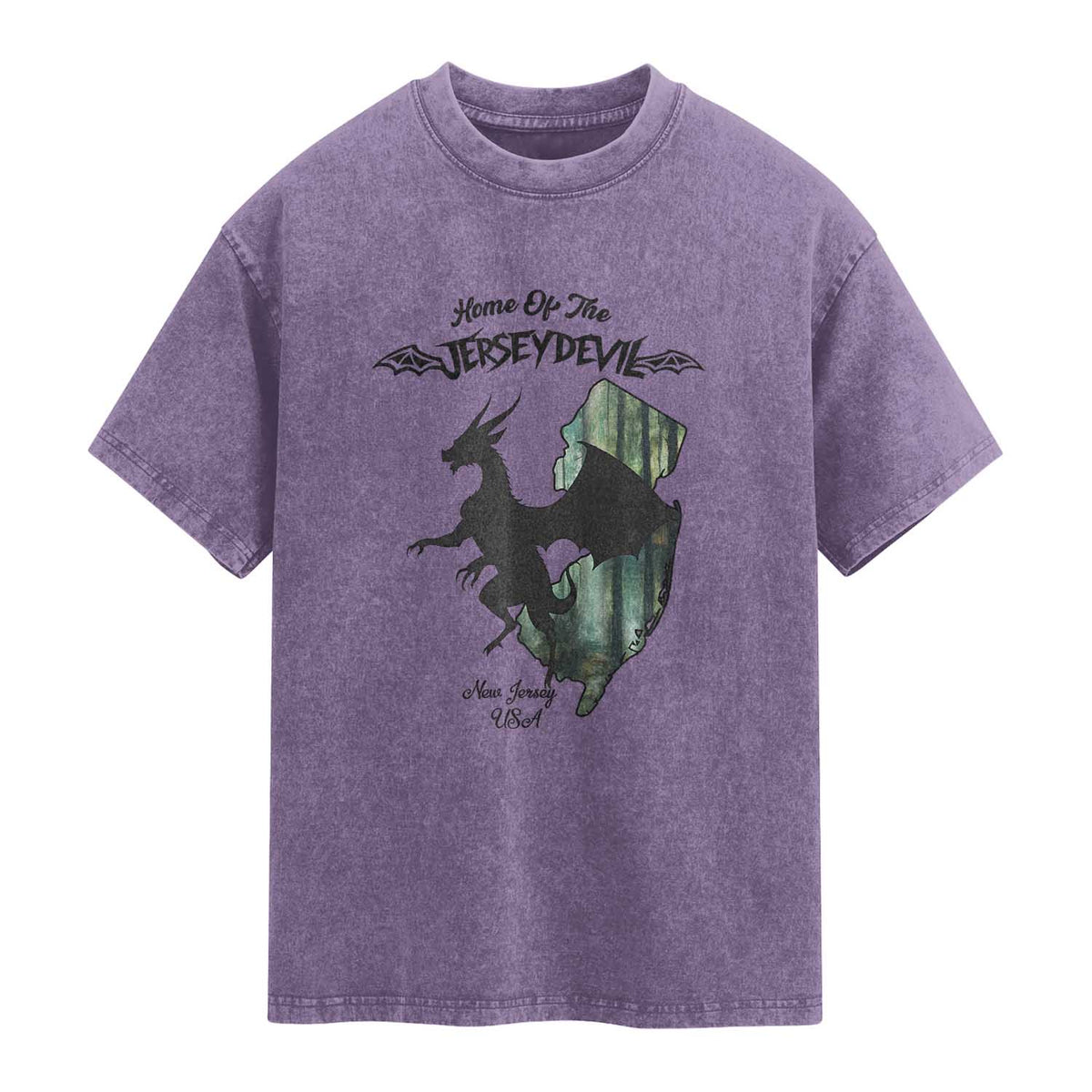 Home Of The Jersey Devil Washed Cotton T-Shirt Cryptid Gift