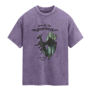 Home Of The Jersey Devil Washed Cotton T-Shirt Cryptid Gift