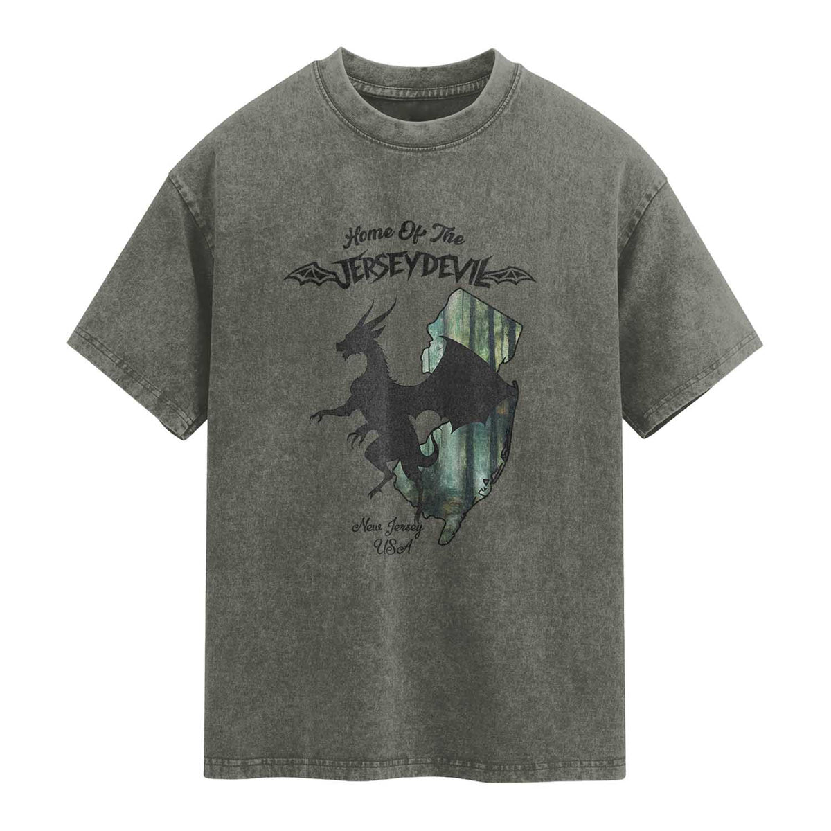Home Of The Jersey Devil Washed Cotton T-Shirt Cryptid Gift