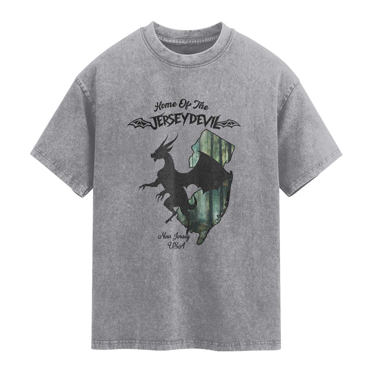 Home Of The Jersey Devil Washed Cotton T-Shirt Cryptid Gift