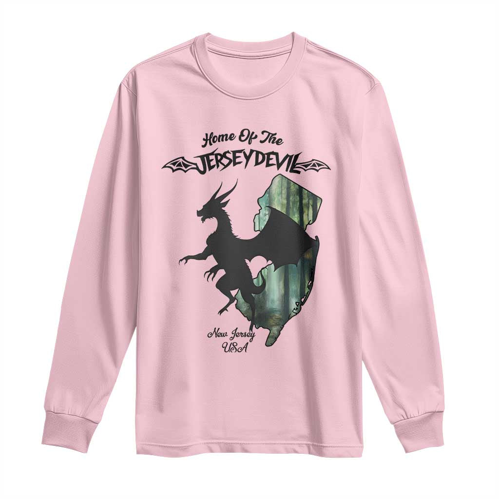 Home Of The Jersey Devil Long Sleeve Shirt Cryptid Gift TS12 Light Pink Print Your Wear