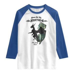 Home Of The Jersey Devil Raglan Shirt Cryptid Gift TS12 White Royal Print Your Wear