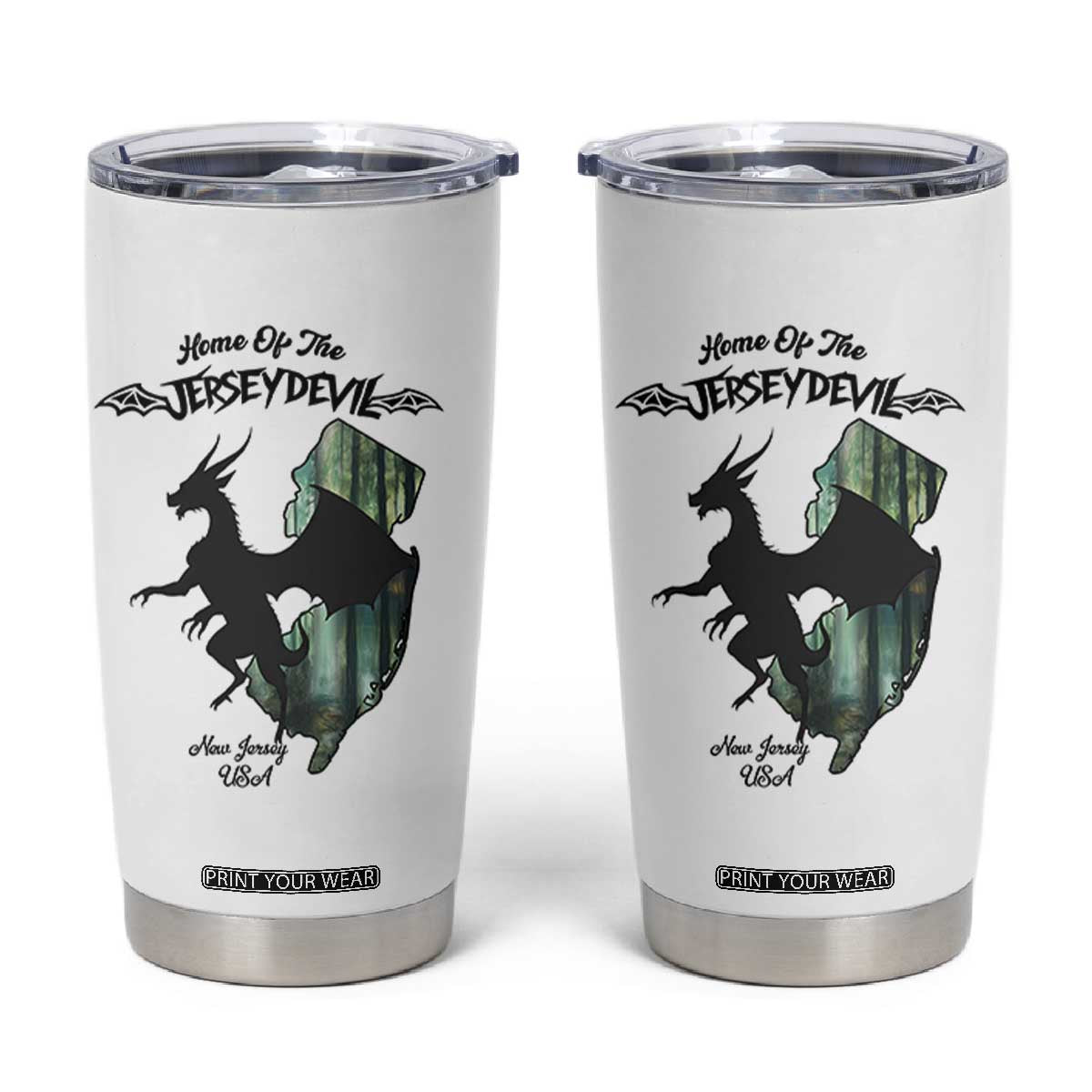 Home Of The Jersey Devil Tumbler Cup Cryptid Gift TS12 White Print Your Wear
