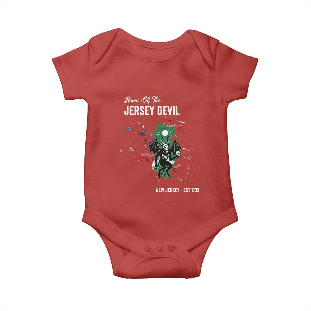 Jersey Devil Baby Onesie Home Of New Jersey Est 1735 Cryptid Gift TS12 Red Print Your Wear