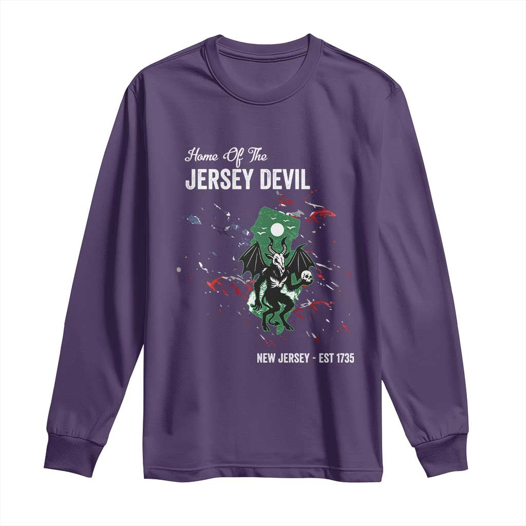 Jersey Devil Long Sleeve Shirt Home Of New Jersey Est 1735 Cryptid Gift TS12 Purple Print Your Wear
