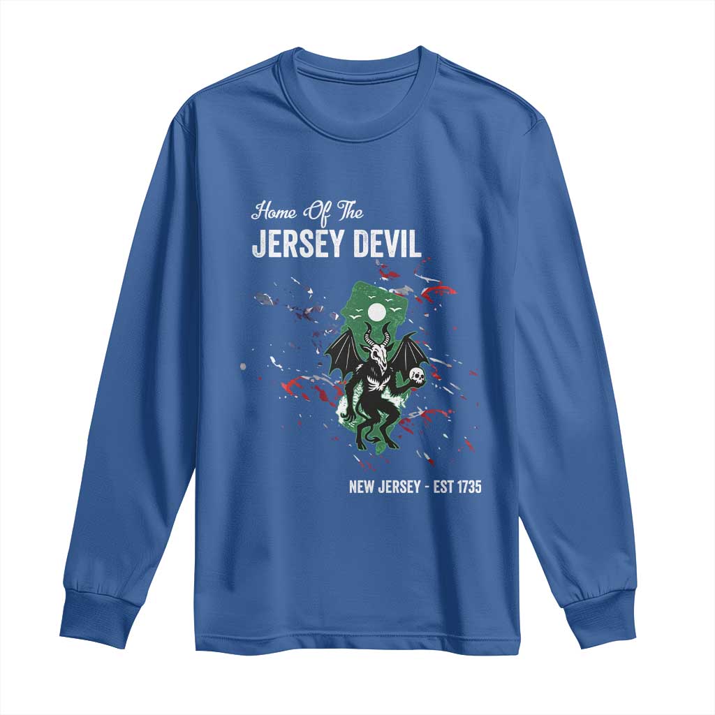 Jersey Devil Long Sleeve Shirt Home Of New Jersey Est 1735 Cryptid Gift TS12 Royal Blue Print Your Wear