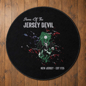 Jersey Devil Round Rug Home Of New Jersey Est 1735 Cryptid Gift