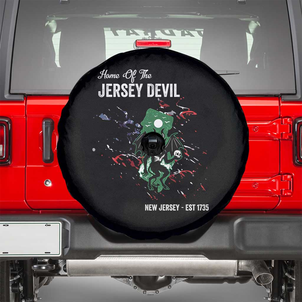 Jersey Devil Spare Tire Cover Home Of New Jersey Est 1735 Cryptid Gift TS12 Black Print Your Wear