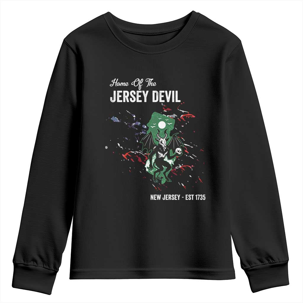 Jersey Devil Youth Sweatshirt Home Of New Jersey Est 1735 Cryptid Gift TS12 Black Print Your Wear