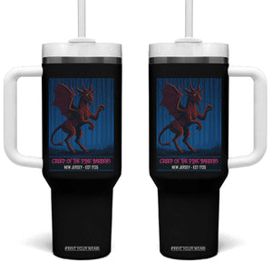 Jersey Devil Tumbler With Handle Creep Of The Pine Barrens New Jersey Est 1735 TS12 One Size: 40 oz Black Print Your Wear