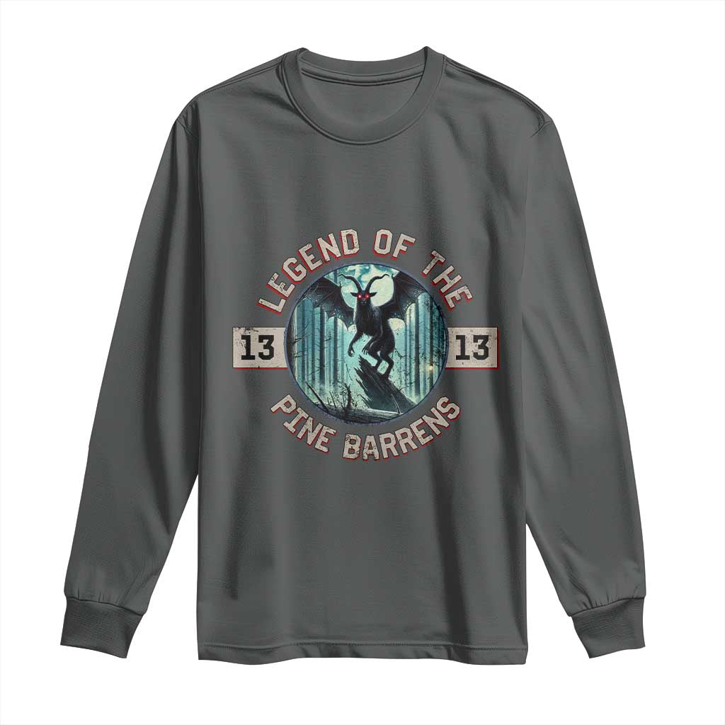 Jersey Devil Long Sleeve Shirt Cryptid Gift Legend Of The Pine Barrens TS12 Dark Heather Print Your Wear