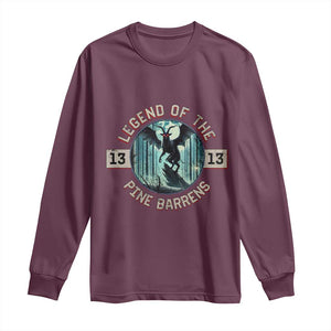 Jersey Devil Long Sleeve Shirt Cryptid Gift Legend Of The Pine Barrens TS12 Maroon Print Your Wear