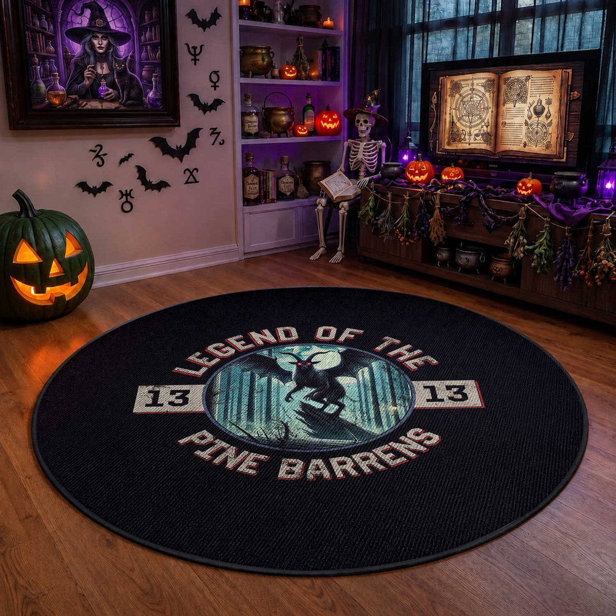 Jersey Devil Round Rug Cryptid Gift Legend Of The Pine Barrens