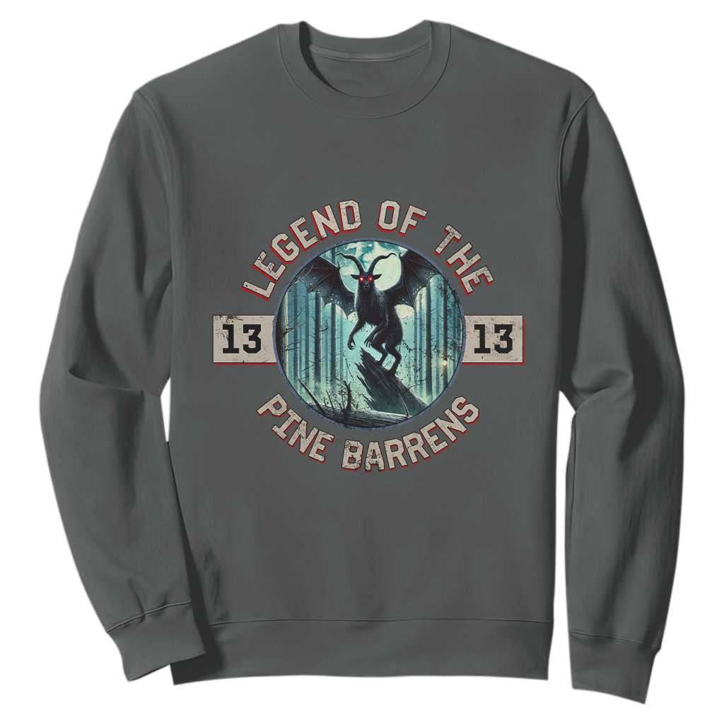 Jersey Devil Sweatshirt Cryptid Gift Legend Of The Pine Barrens TS12 Dark Heather Print Your Wear