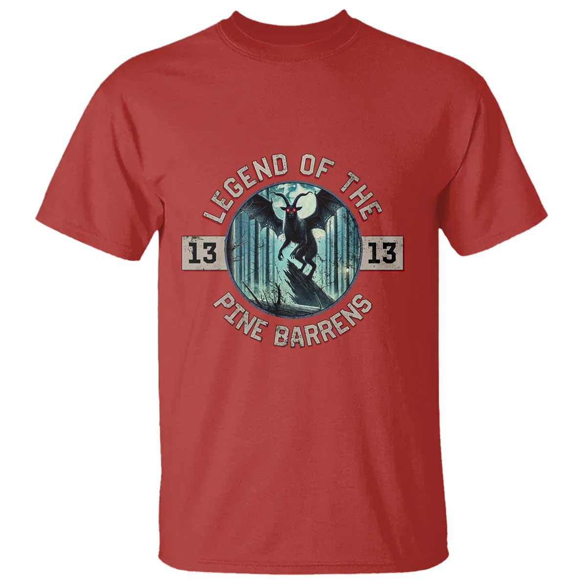 Jersey Devil T Shirt Cryptid Gift Legend Of The Pine Barrens TS12 Red Print Your Wear