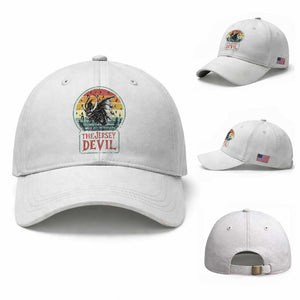 The Jersey Devil Baseball Cap Retro Vintage New Jersey Cryptid TS12 Baseball Cap Universal Fit White Print Your Wear