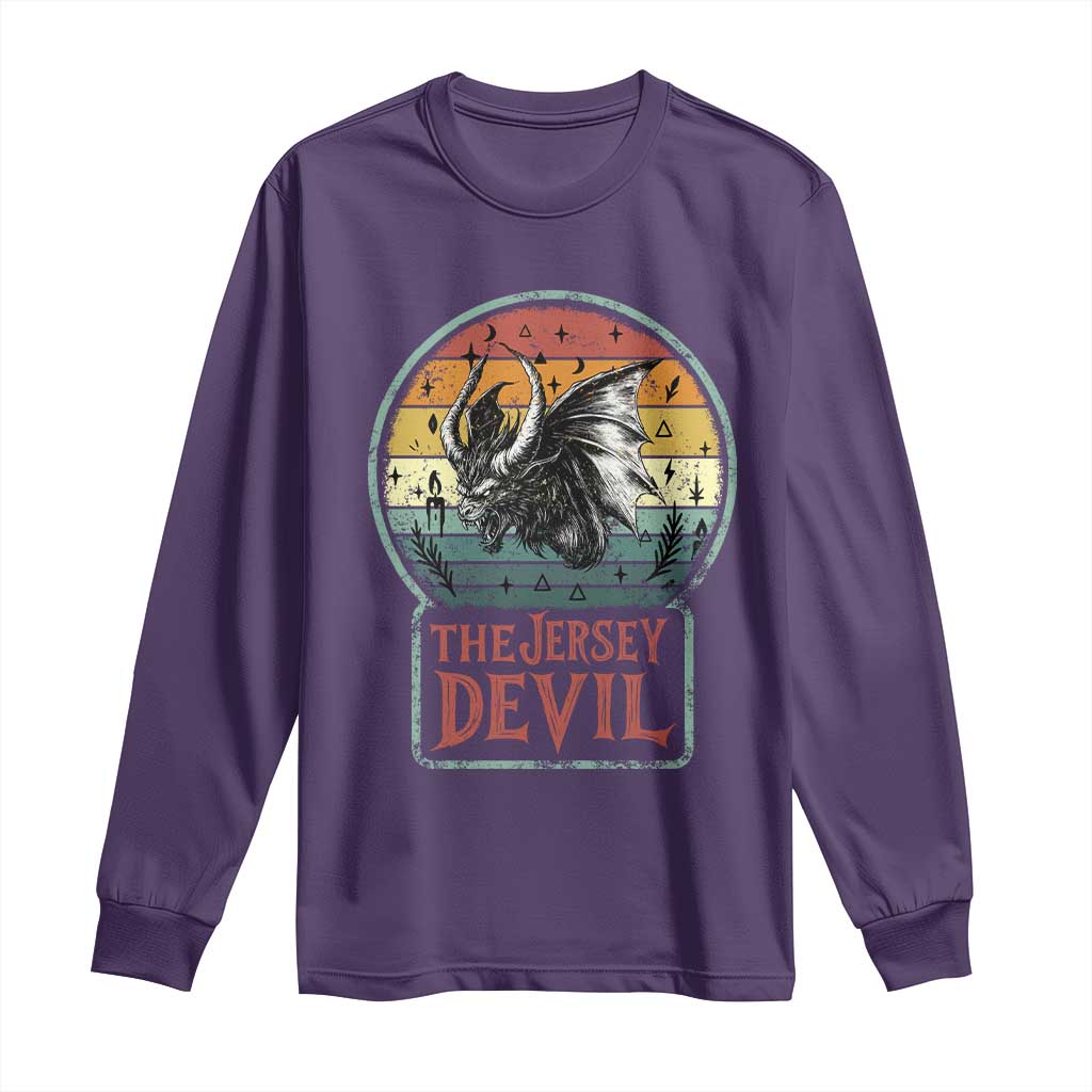 The Jersey Devil Long Sleeve Shirt Retro Vintage New Jersey Cryptid TS12 Purple Print Your Wear