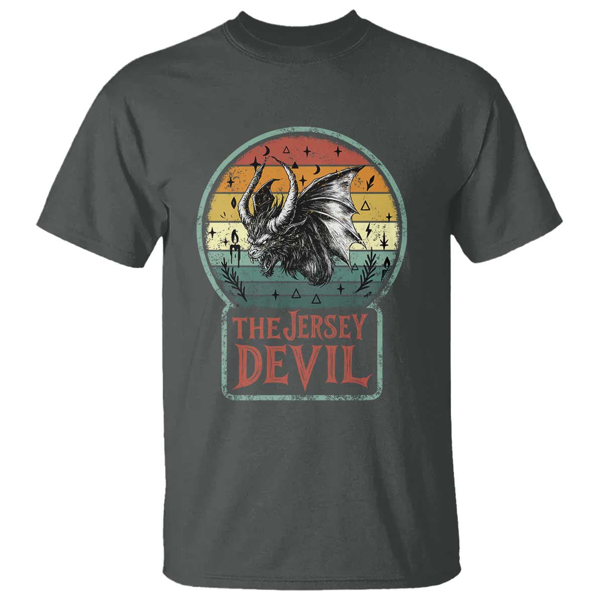 The Jersey Devil T Shirt Retro Vintage New Jersey Cryptid TS12 Dark Heather Print Your Wear