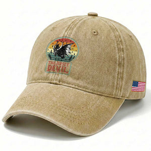 The Jersey Devil Washed Cotton Baseball Cap Retro Vintage New Jersey Cryptid TS12 Print Your Wear