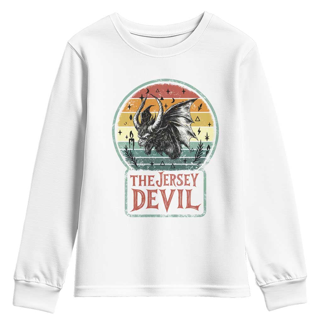 The Jersey Devil Youth Sweatshirt Retro Vintage New Jersey Cryptid TS12 White Print Your Wear