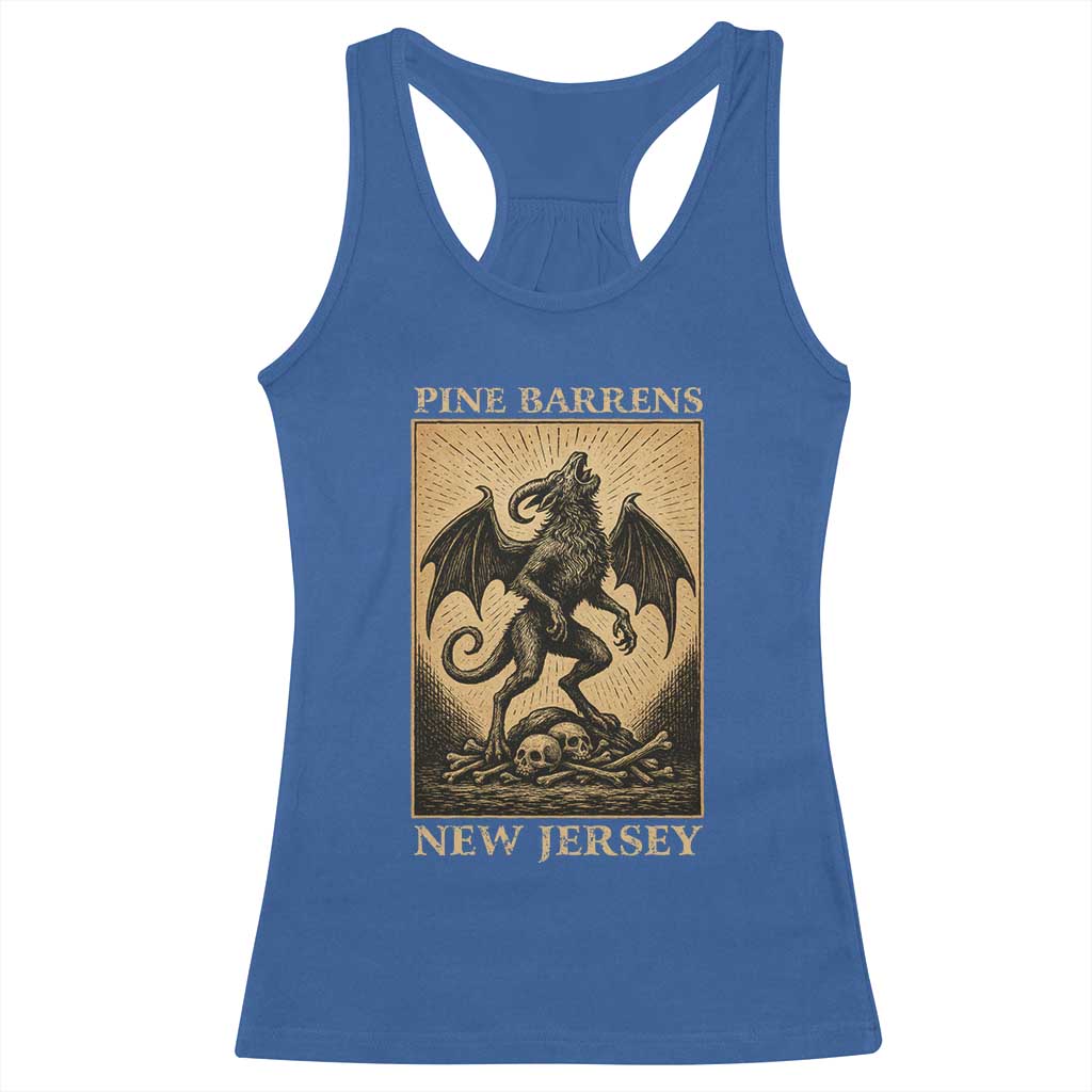 Jersey Devil Racerback Tank Top Gothic Horror Gift Pine Barrens New Jersey TS12 Royal Blue Print Your Wear