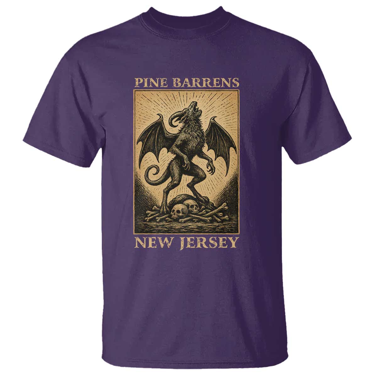 Jersey Devil T Shirt Gothic Horror Gift Pine Barrens New Jersey TS12 Purple Print Your Wear