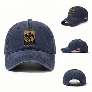 Jersey Devil Washed Cotton Baseball Cap Gothic Horror Gift Pine Barrens New Jersey TS12 Washed Cap Universal Fit Navy Print Your Wear