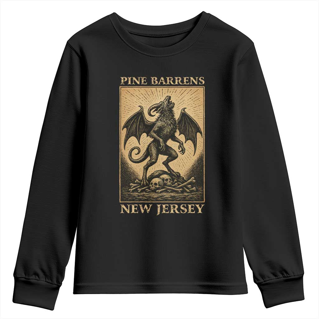 Jersey Devil Youth Sweatshirt Gothic Horror Gift Pine Barrens New Jersey TS12 Black Print Your Wear