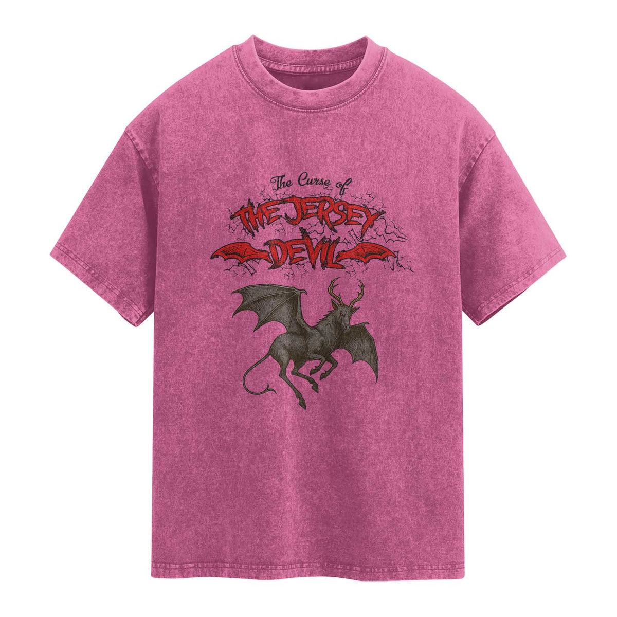 Jersey Devil Washed Cotton T-Shirt The Curse Of The Cryptid Gothic Horror Gift