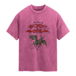 Jersey Devil Washed Cotton T-Shirt The Curse Of The Cryptid Gothic Horror Gift