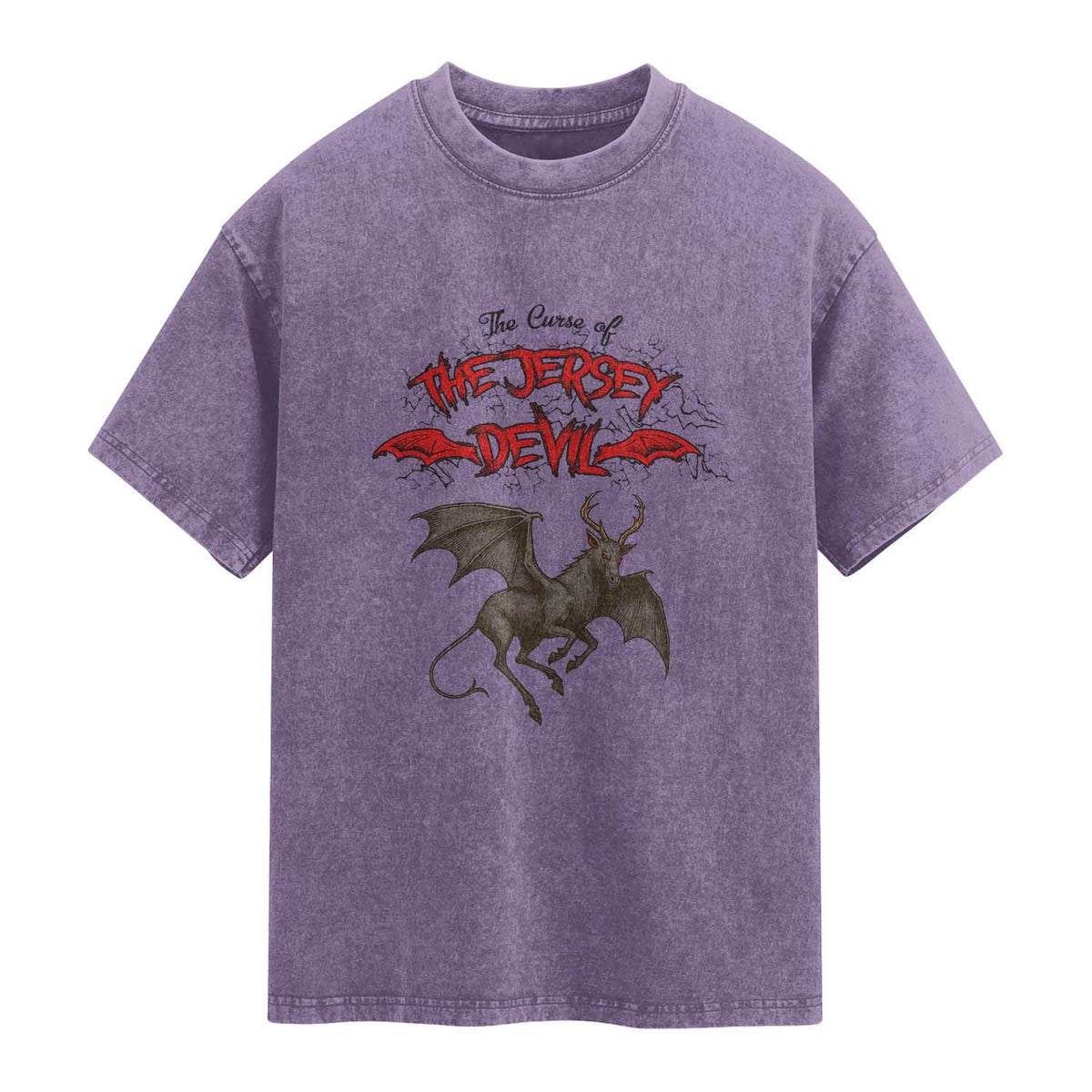 Jersey Devil Washed Cotton T-Shirt The Curse Of The Cryptid Gothic Horror Gift