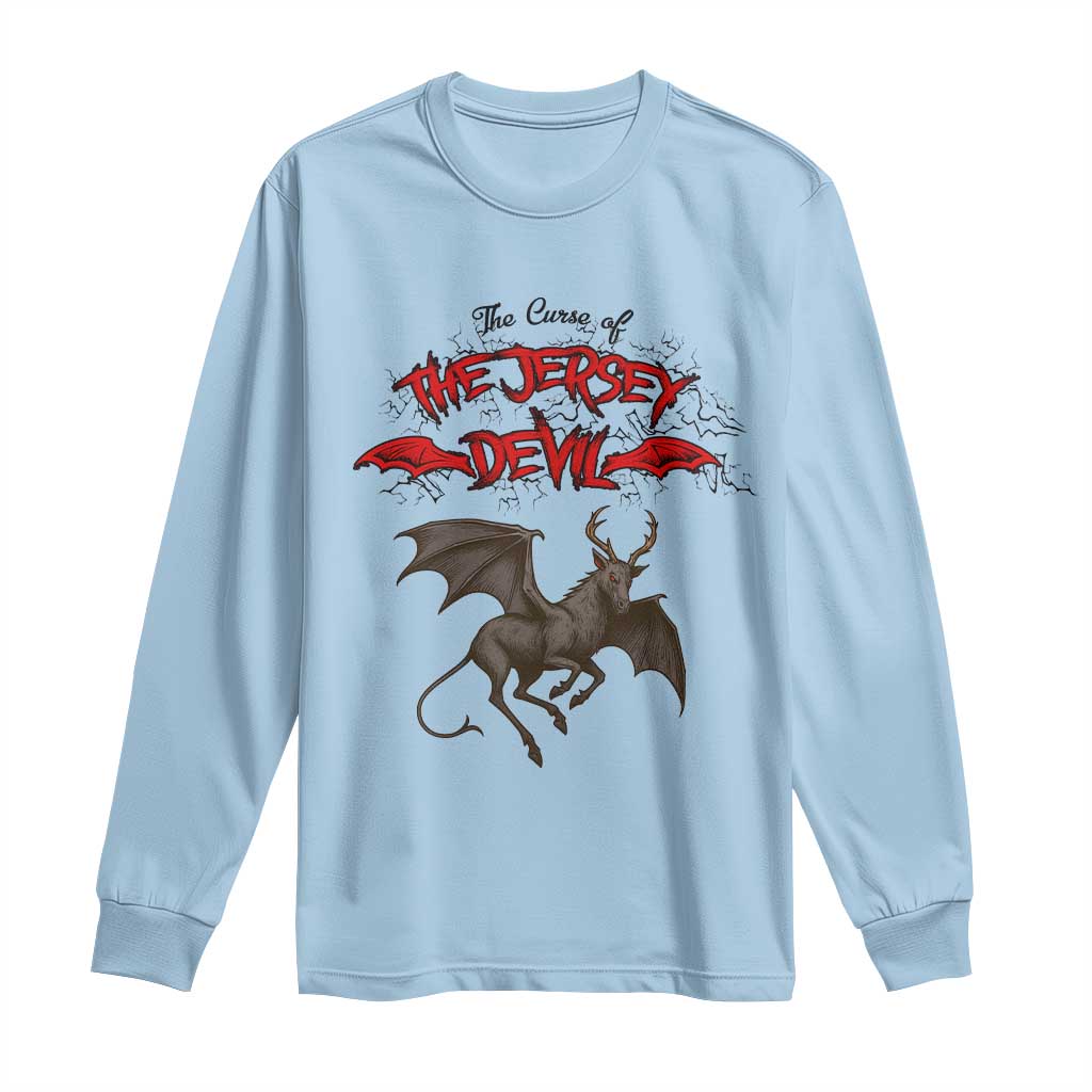 Jersey Devil Long Sleeve Shirt The Curse Of The Cryptid Gothic Horror Gift TS12 Light Blue Print Your Wear