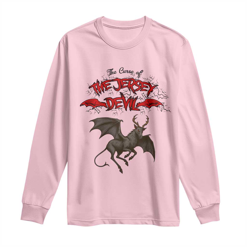 Jersey Devil Long Sleeve Shirt The Curse Of The Cryptid Gothic Horror Gift TS12 Light Pink Print Your Wear