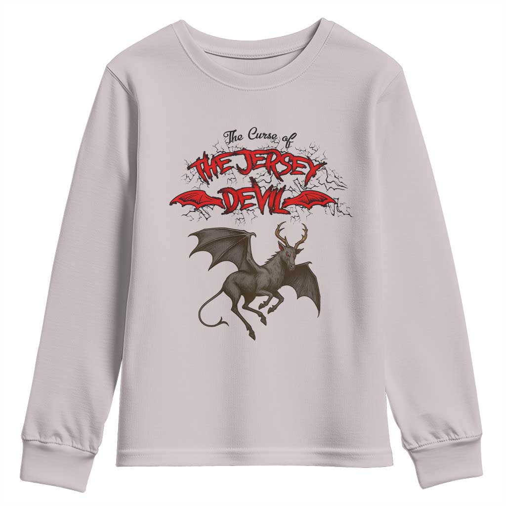 Jersey Devil Youth Sweatshirt The Curse Of The Cryptid Gothic Horror Gift TS12 Ice Gray Print Your Wear