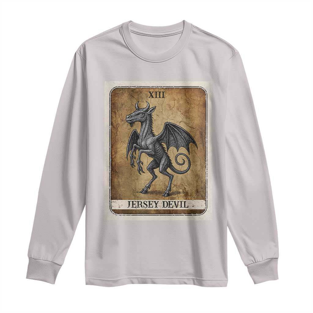 Jersey Devil Long Sleeve Shirt Horror Tarot Card Urban Legends Gift TS12 Ice Gray Print Your Wear