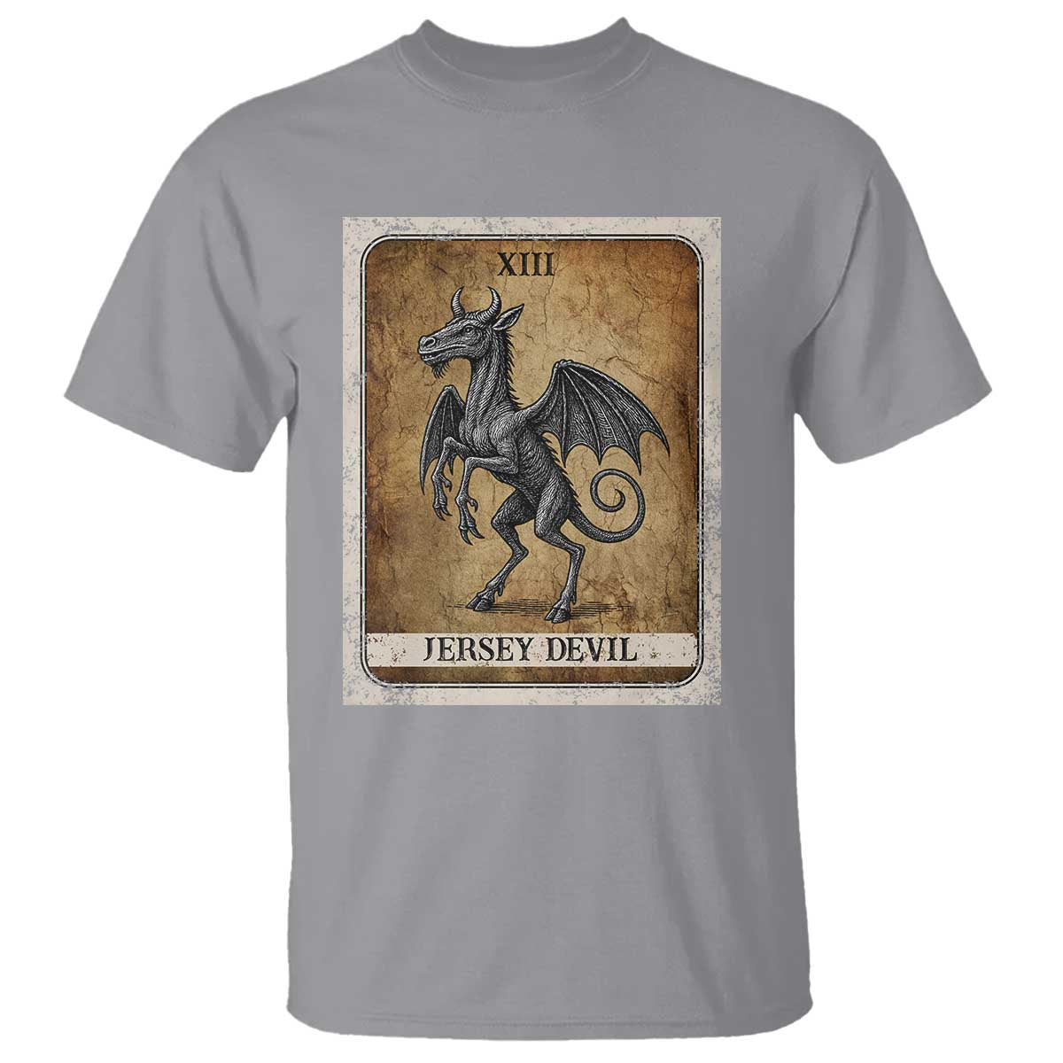 Jersey Devil T Shirt Horror Tarot Card Urban Legends Gift TS12 Sport Gray Print Your Wear